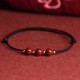 Natural Lucky Cinnabar Bead Blessing Bracelet Anklet