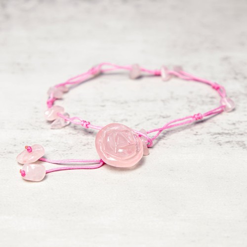 Amethyst Pink Crystal Green Aventurine Peace Anklet