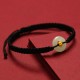 999 Gold Bead Peace Buckle Hetian Jade Bracelet Anklet