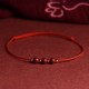 Natural Lucky Cinnabar Bead Blessing Bracelet Anklet