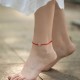 999 Gold Bead Peace Buckle Hetian Jade Bracelet Anklet
