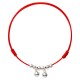 925 Sterling Silver Red String Braid Bell Charm Anklet 925 Sterling Silver Red String Braid Bell Charm Anklet