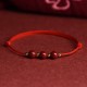 Natural Lucky Cinnabar Bead Blessing Bracelet Anklet