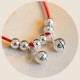 925 Sterling Silver Red String Braid Bell Charm Anklet 925 Sterling Silver Red String Braid Bell Charm Anklet