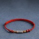 925 Sterling Silver Koi Fish Cinnabar Wealth Bracelet Anklet