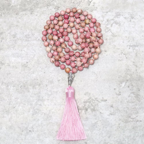 108 Mala Rhodonite Yoga Meditation Bracelet 108 Mala Rhodonite Yoga Meditation Bracelet