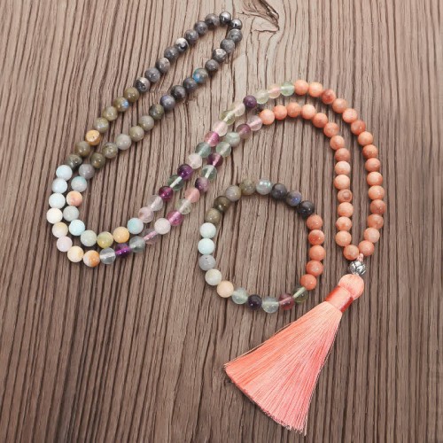 108 Mala Beads Fluorite Black Glitter Stone Protection Bracelet 108 Mala Beads Fluorite Black Glitter Stone Protection Bracelet