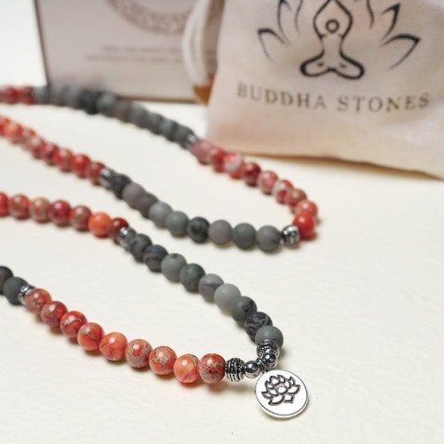 108 Mala Beads Sea Sediment Jasper Protection Bracelet