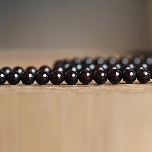 108 Mala Beads Small Leaf Red Sandalwood Amber Bracelet