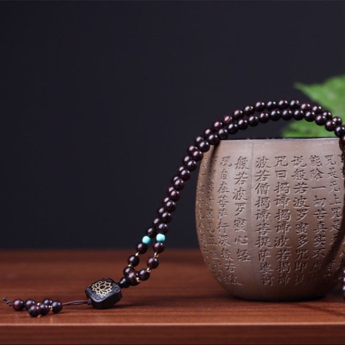 108 Mala Red Sandalwood Lotus Balance Bracelet