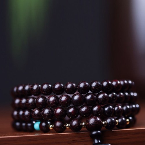 108 Mala Red Sandalwood Lotus Balance Bracelet