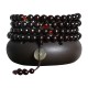 108 Mala Beads Small Leaf Red Sandalwood Amber Bracelet