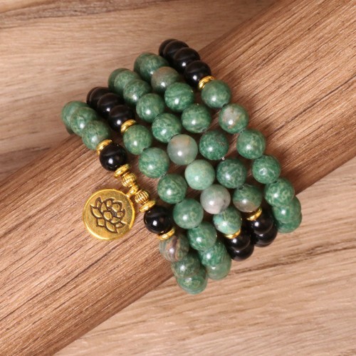 108 Beads Natural Agate Healing Mala Bracelet 108 Beads Natural Agate Healing Mala Bracelet