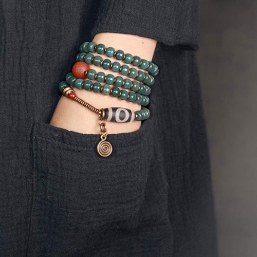 108 Mala Bodhi Seed Dzi Bead Wisdom Bracelet 108 Mala Bodhi Seed Dzi Bead Wisdom Bracelet