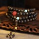 108 Mala Beads Agarwood Red Agate Turquoise Peace Bracelet