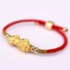 24K Gold-Plated PiXiu Luck Red String Bracelet