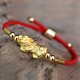 24K Gold-Plated PiXiu Luck Red String Bracelet
