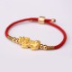 24K Gold-Plated PiXiu Luck Red String Bracelet