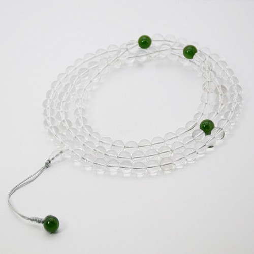 108 Beads White Crystal Jade Meditation Bracelet