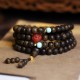 108 Mala Beads Agarwood Red Agate Turquoise Peace Bracelet