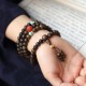 108 Mala Beads Agarwood Red Agate Turquoise Peace Bracelet
