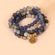108 Mala Beads Sodalite Zebra Jasper Bracelet