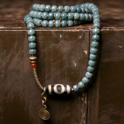 108 Mala Bodhi Seed Dzi Bead Wisdom Bracelet 108 Mala Bodhi Seed Dzi Bead Wisdom Bracelet