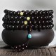 108 Mala Beads Small Leaf Red Sandalwood Amber Bracelet