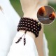 108 Mala Beads Small Leaf Red Sandalwood Amber Bracelet