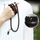 108 Mala Beads Small Leaf Red Sandalwood Amber Bracelet