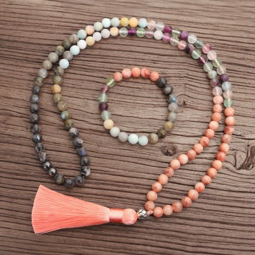 108 Mala Beads Fluorite Black Glitter Stone Protection Bracelet 108 Mala Beads Fluorite Black Glitter Stone Protection Bracelet