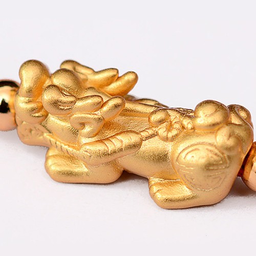 24K Gold-Plated PiXiu Luck Red String Bracelet