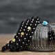 108 Mala Beads Small Leaf Red Sandalwood Amber Bracelet