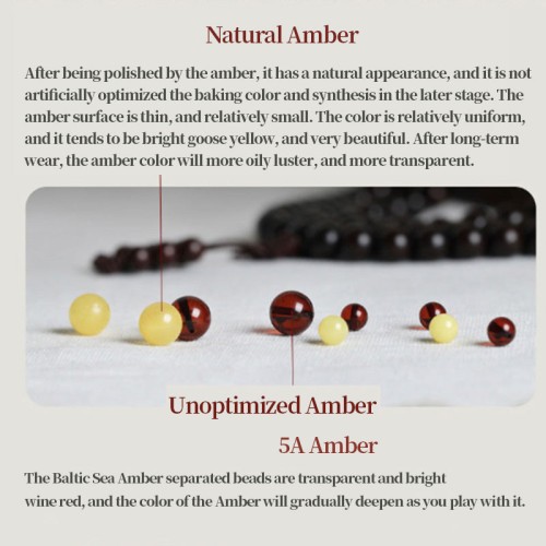 108 Mala Beads Small Leaf Red Sandalwood Amber Bracelet