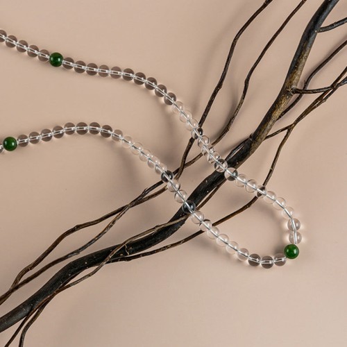 108 Beads White Crystal Jade Meditation Bracelet
