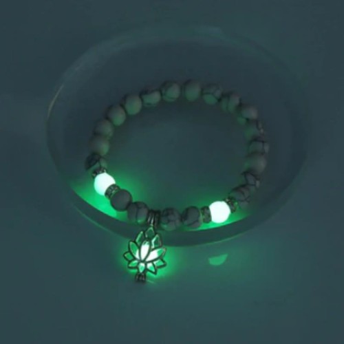 Turquoise Glowstone Lotus Protection Bracelet