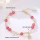14K Gold Plated Strawberry Quartz M枚bius Loop Bracelet 14K Gold Plated Strawberry Quartz M枚bius Loop Bracelet