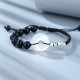 925 Sterling Silver Black Obsidian Agate Strength Bracelet 925 Sterling Silver Black Obsidian Agate Strength Bracelet
