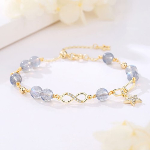 14K Gold Plated Strawberry Quartz M枚bius Loop Bracelet 14K Gold Plated Strawberry Quartz M枚bius Loop Bracelet