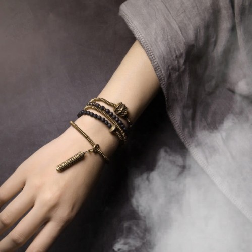 Vintage Lava Rock Copper Healing Multilayered Bracelet