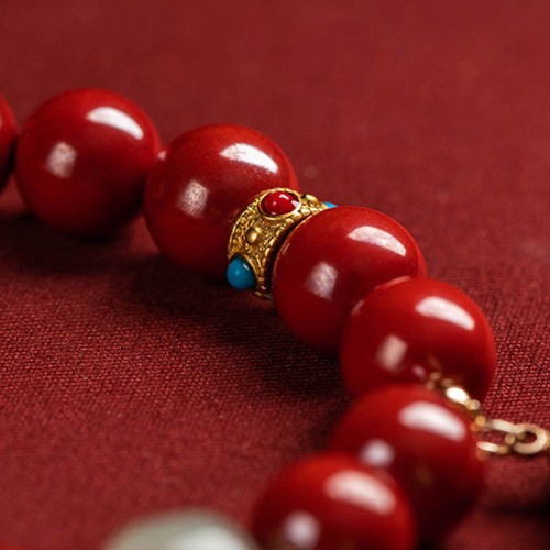 Cinnabar Jade Healing Charm Bracelet