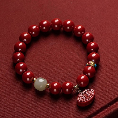 Cinnabar Jade Healing Charm Bracelet