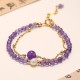 14K Gold Plated Amethyst Crystal Healing Chain Bracelet