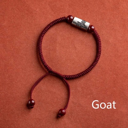 925 Silver 12 Chinese Zodiac Cinnabar String Bracelet
