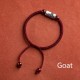 925 Silver 12 Chinese Zodiac Cinnabar String Bracelet