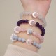 925 Silver Amethyst Aquamarine Cat's Eye Healing Bracelet 925 Silver Amethyst Aquamarine Cat's Eye Healing Bracelet
