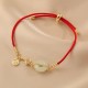 18K Gold Hetian Jade Luck Red Rope Bracelet