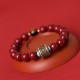 925 Silver Buddha Cinnabar Om Mani Padme Hum Bracelet