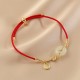18K Gold Hetian Jade Luck Red Rope Bracelet