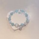925 Silver Cat's Eye Aquamarine Support Bracelet